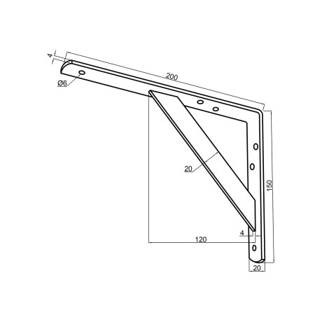 Konzola policová CM 200x150x20 (100kg/pár)