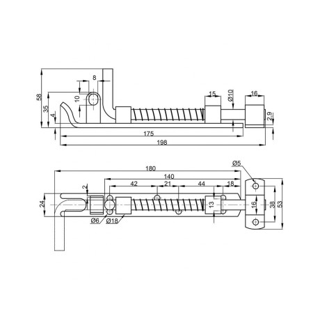 Zástrč s pružinou 175x10mm Bzn