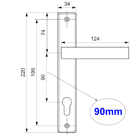 K05 kľučka na bránu antracit 90mm