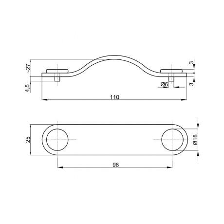 Úchytka koža 138x25x10mm Čierna/ni-sat