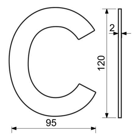 RN.120L.C.CE, črno mat 120mm