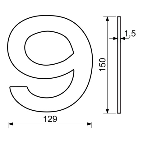 RN.150L.9.CE je číslo modelu. Číslo "9" znamená, že se jedná o kliku délky 150 mm v černé matné barvě.