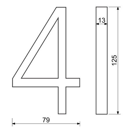 RN.125V.4.CE številka "4" črna