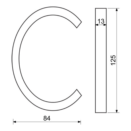 RN.125V.C.CE črka "C" črna