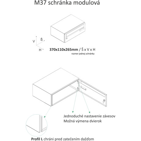 M37 schránková zostava jednostranná