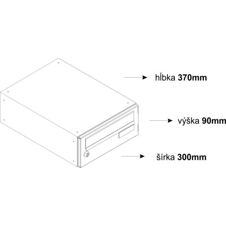 SJ 300/90 poštová schránka jednostranná RAL