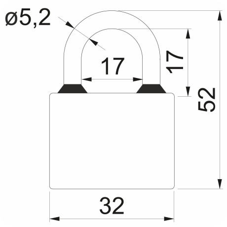 RV oval 32mm visiaci zámok