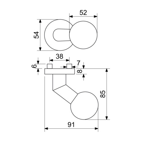 RK.KNOB.02.FIX.CE guľa na dvere